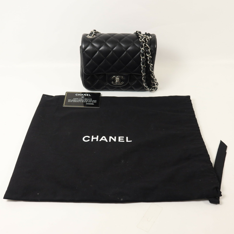 CHANEL 羊皮皮革Mini Classic 17鏈帶肩背袋-9