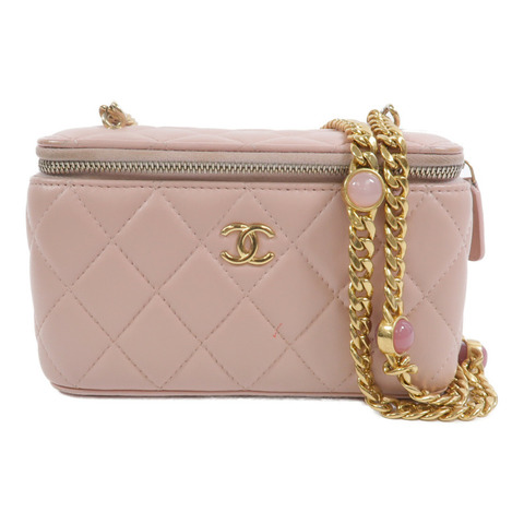 CHANEL 羊皮皮革Vanity Case鏈帶肩背袋