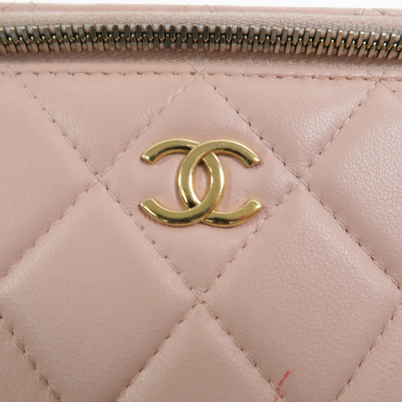 CHANEL 羊皮皮革Vanity Case鏈帶肩背袋-5