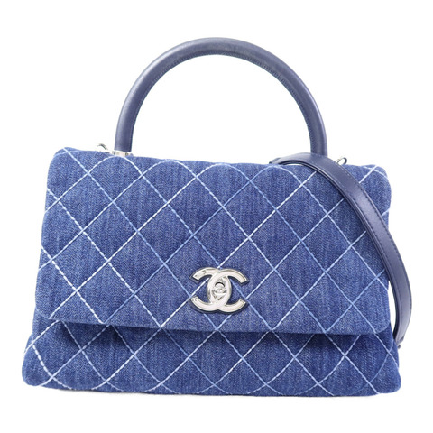 CHANEL 牛仔布Coco Handle手挽肩背兩用袋