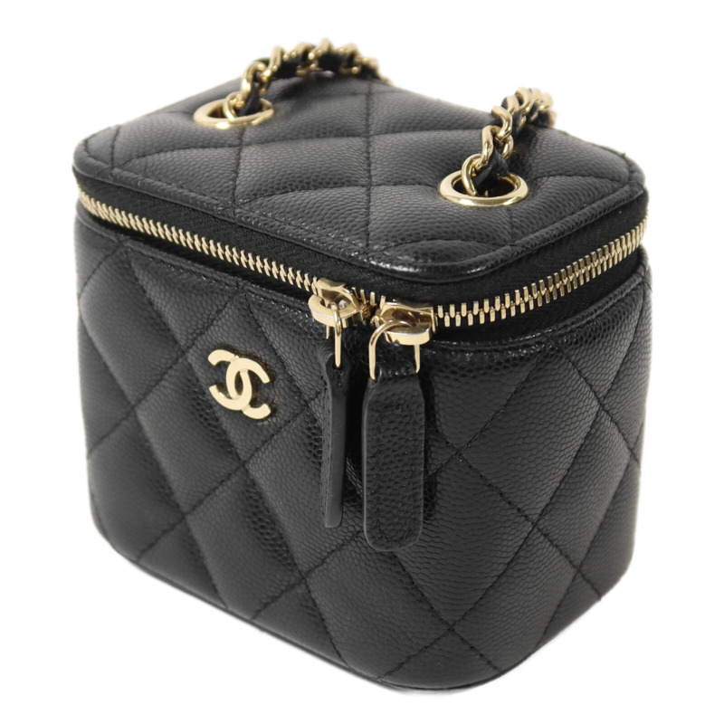 CHANEL 牛皮皮革Vanity Case鏈帶肩背袋-2