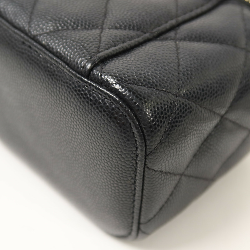 CHANEL 牛皮皮革Vanity Case鏈帶肩背袋-14