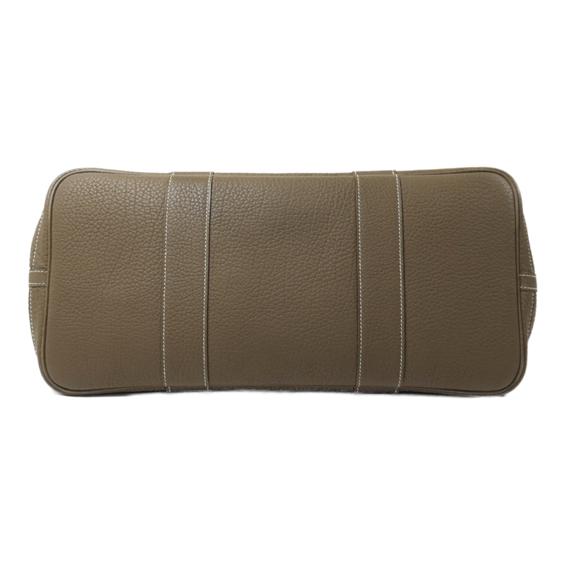 HERMES Clemence皮革Garden Party PM手挽袋Etoupe-3