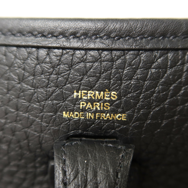 HERMES Clemence皮革Evelyne TPM肩背袋Noir-5