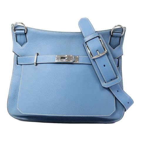 HERMES Clemence皮革Jypsiere 34肩背袋Bleu Jean