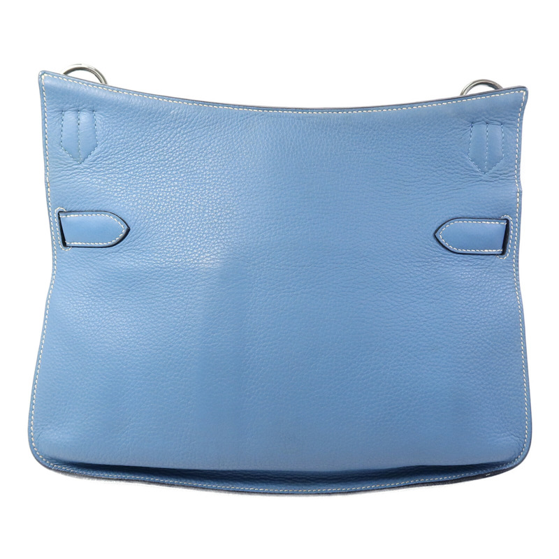 HERMES Clemence皮革Jypsiere 34肩背袋Bleu Jean-1