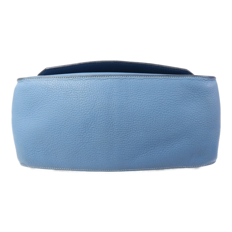 HERMES Clemence皮革Jypsiere 34肩背袋Bleu Jean-3
