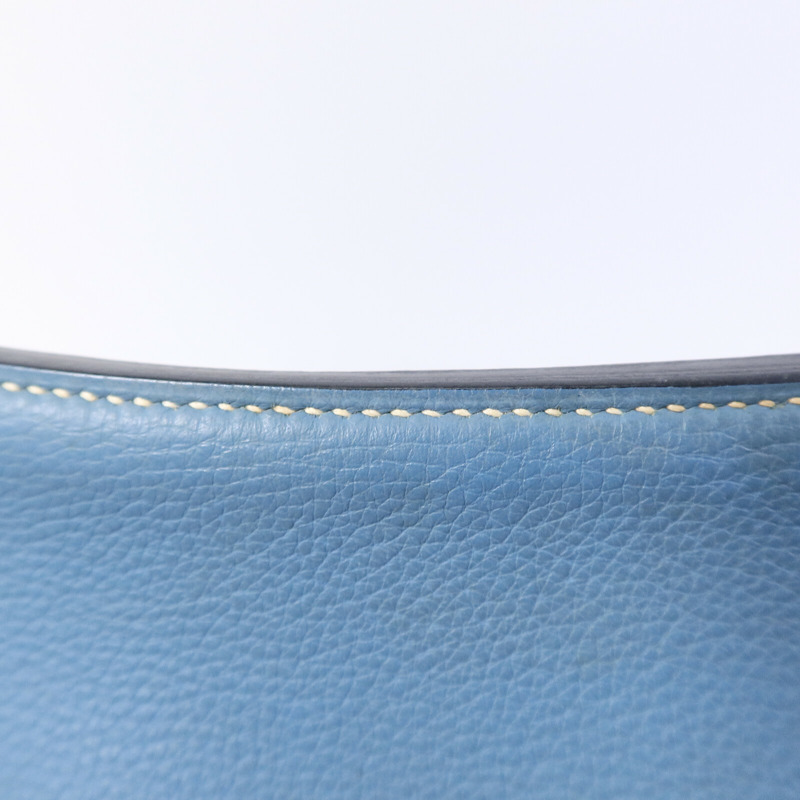 HERMES Clemence皮革Jypsiere 34肩背袋Bleu Jean-14