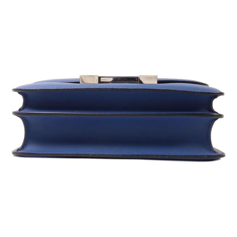 HERMES Epsom皮革Constance 24肩背袋Blue Agate/Gris Mouette-3