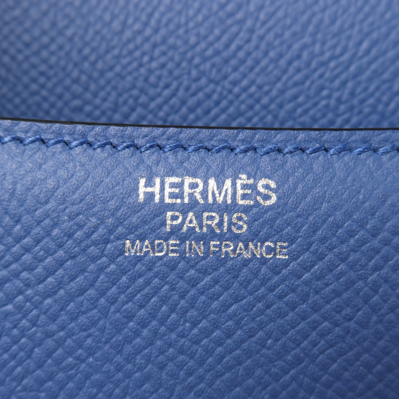 HERMES Epsom皮革Constance 24肩背袋Blue Agate/Gris Mouette-5