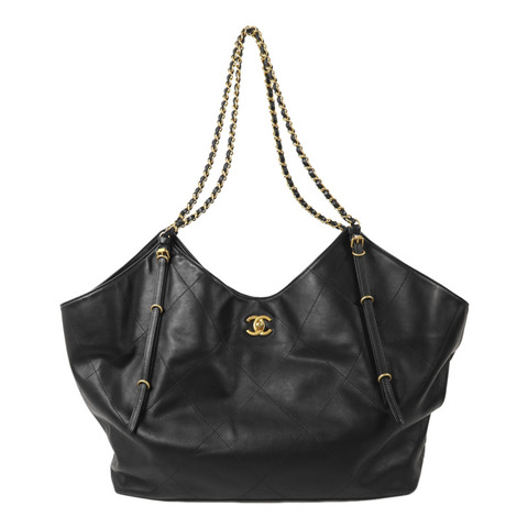 CHANEL 羊皮皮革25S Maxi Tote鏈帶手挽袋
