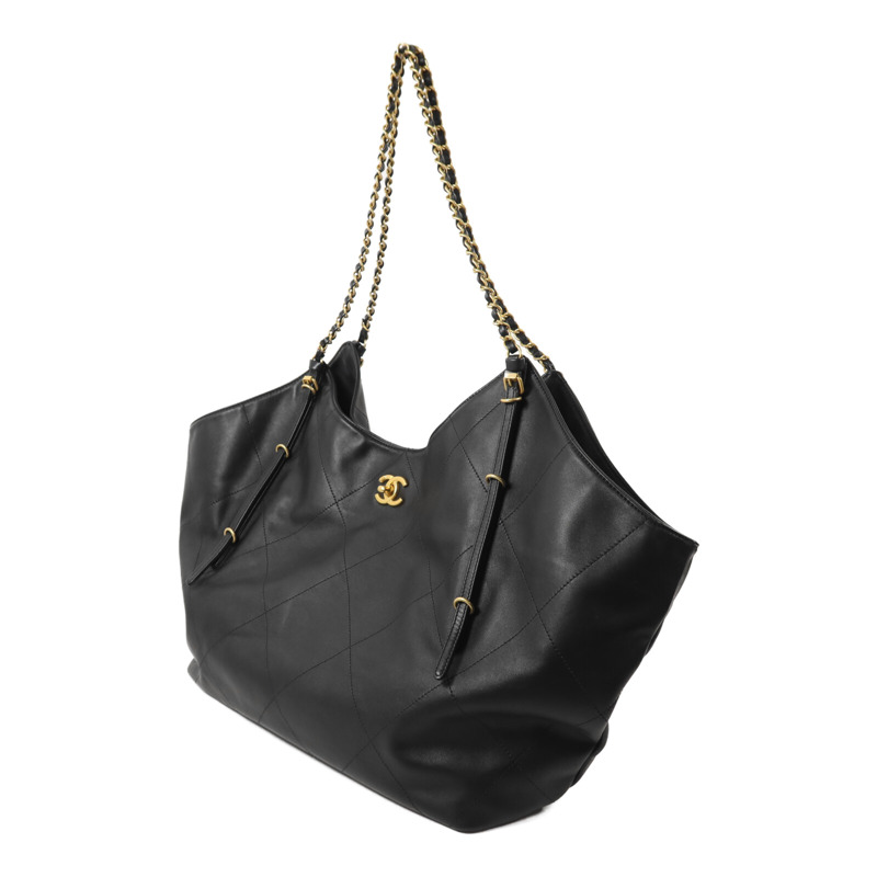 CHANEL 羊皮皮革25S Maxi Tote鏈帶手挽袋-2