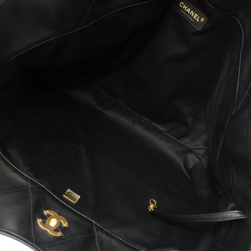 CHANEL 羊皮皮革25S Maxi Tote鏈帶手挽袋-4