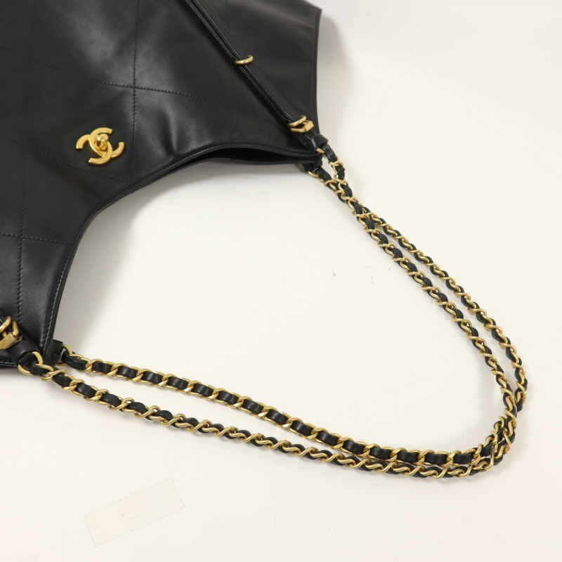 CHANEL 羊皮皮革25S Maxi Tote鏈帶手挽袋-7
