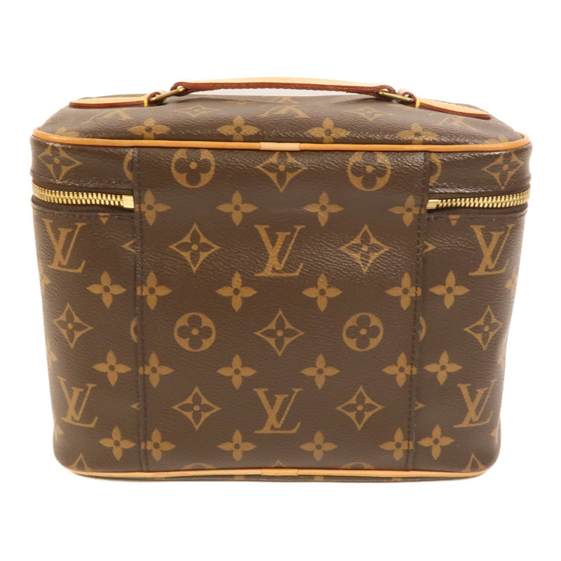 LOUIS VUITTON Monogram Nice BB金扣手挽袋棕色-1
