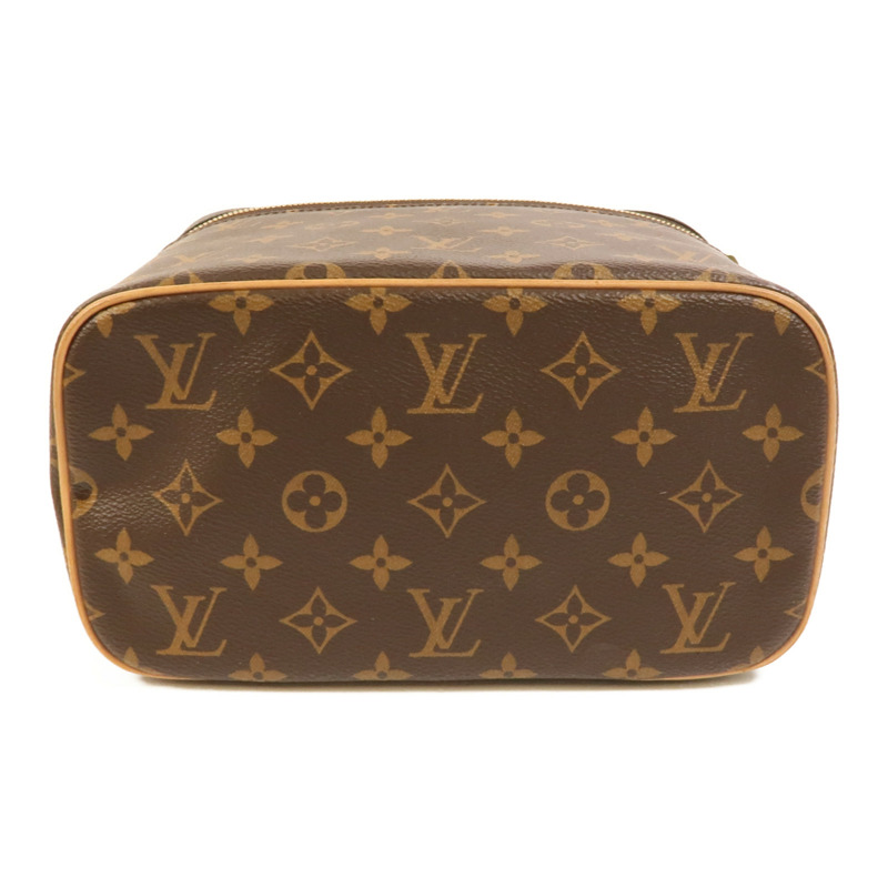 LOUIS VUITTON Monogram Nice BB金扣手挽袋棕色-3