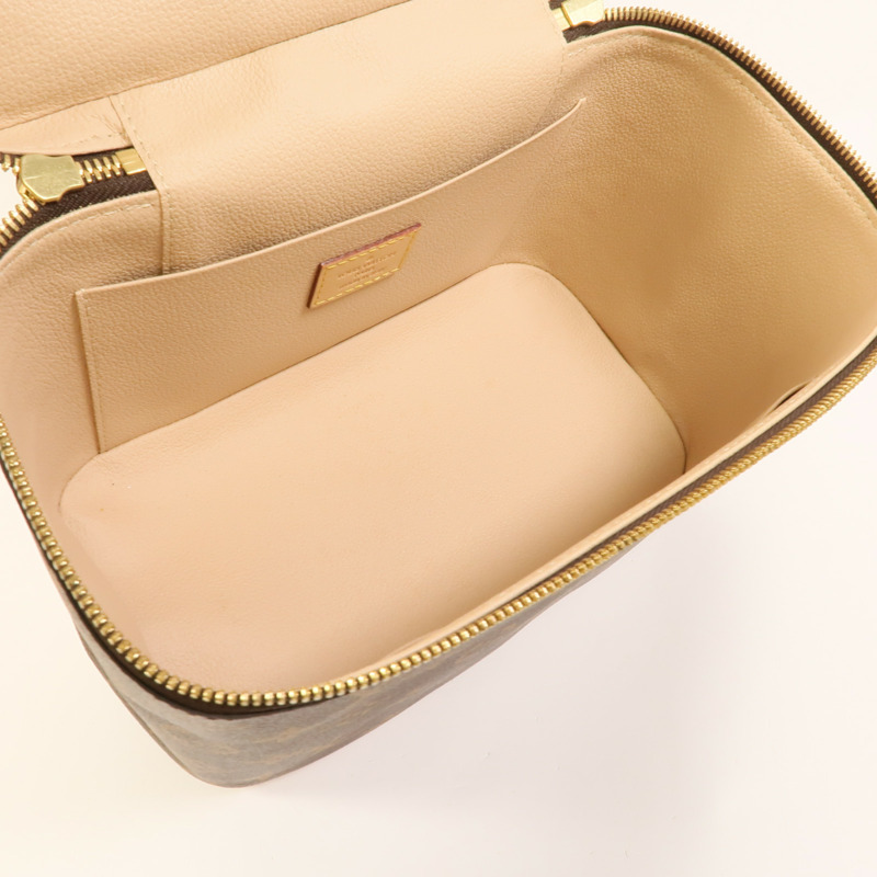 LOUIS VUITTON Monogram Nice BB金扣手挽袋棕色-4