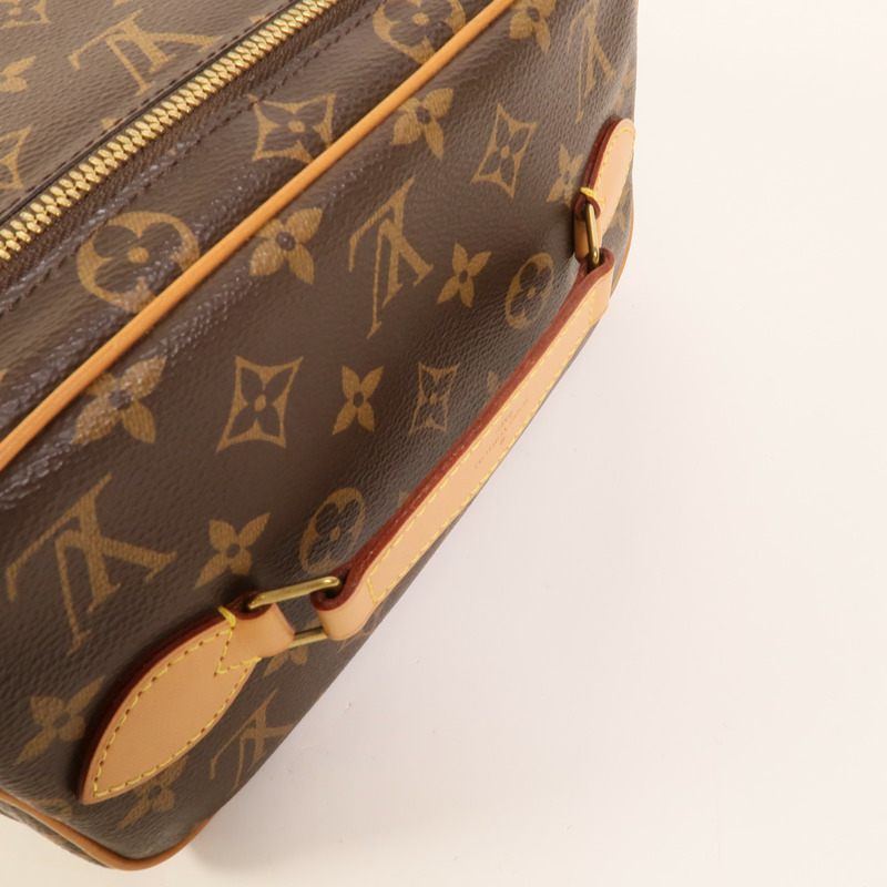 LOUIS VUITTON Monogram Nice BB金扣手挽袋棕色-5