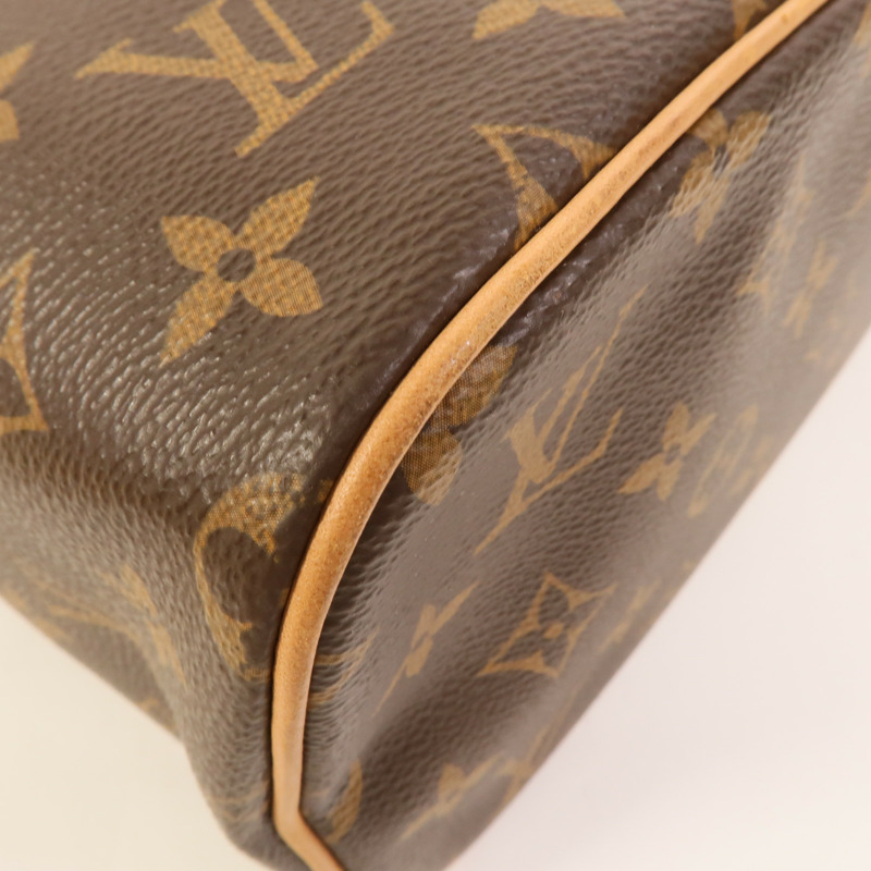 LOUIS VUITTON Monogram Nice BB金扣手挽袋棕色-11