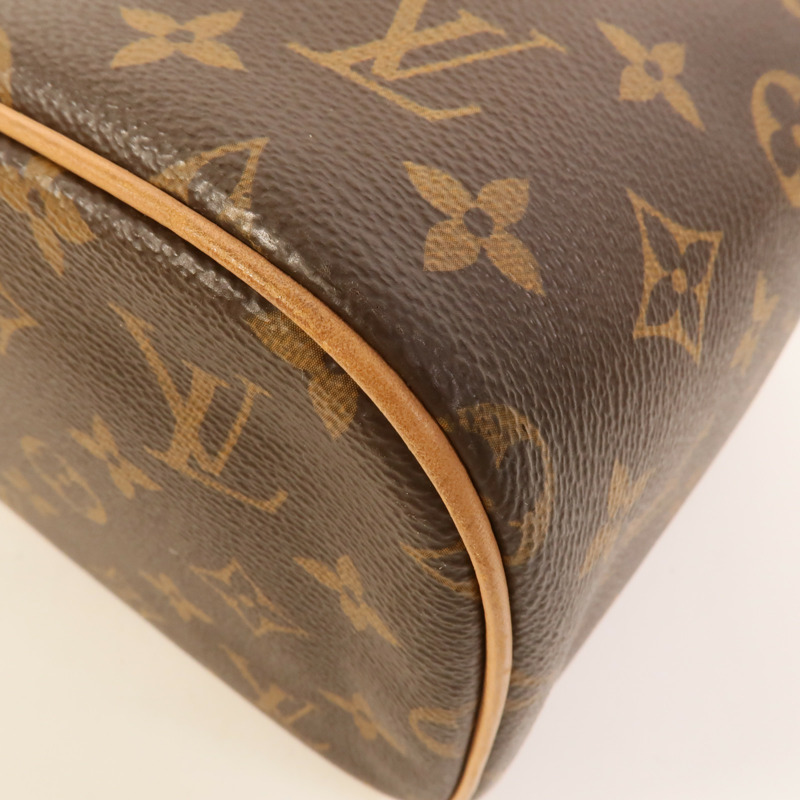 LOUIS VUITTON Monogram Nice BB金扣手挽袋棕色-12