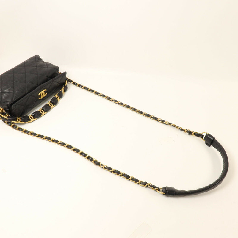 CHANEL 羊皮皮革Hobo Bag鏈帶手挽肩背兩用袋-7