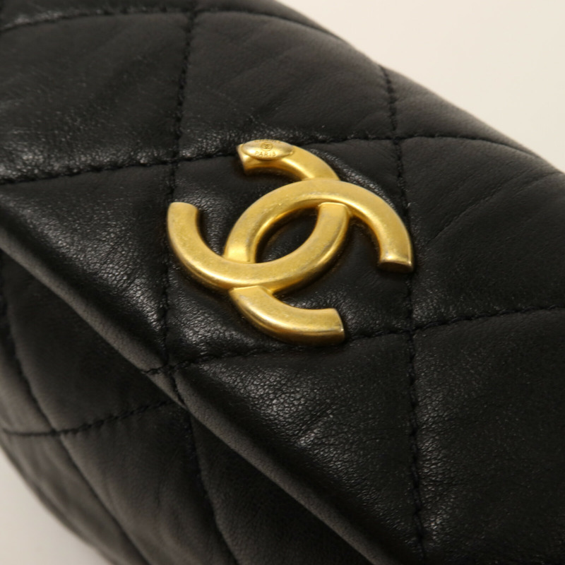 CHANEL 羊皮皮革Hobo Bag鏈帶手挽肩背兩用袋-10
