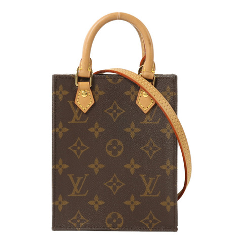 LOUIS VUITTON Monogram Petit Sac Plat手挽肩背兩用袋