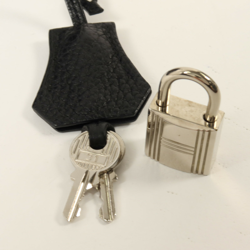 HERMES Clemence皮革Bolide 31手挽袋Noir-14
