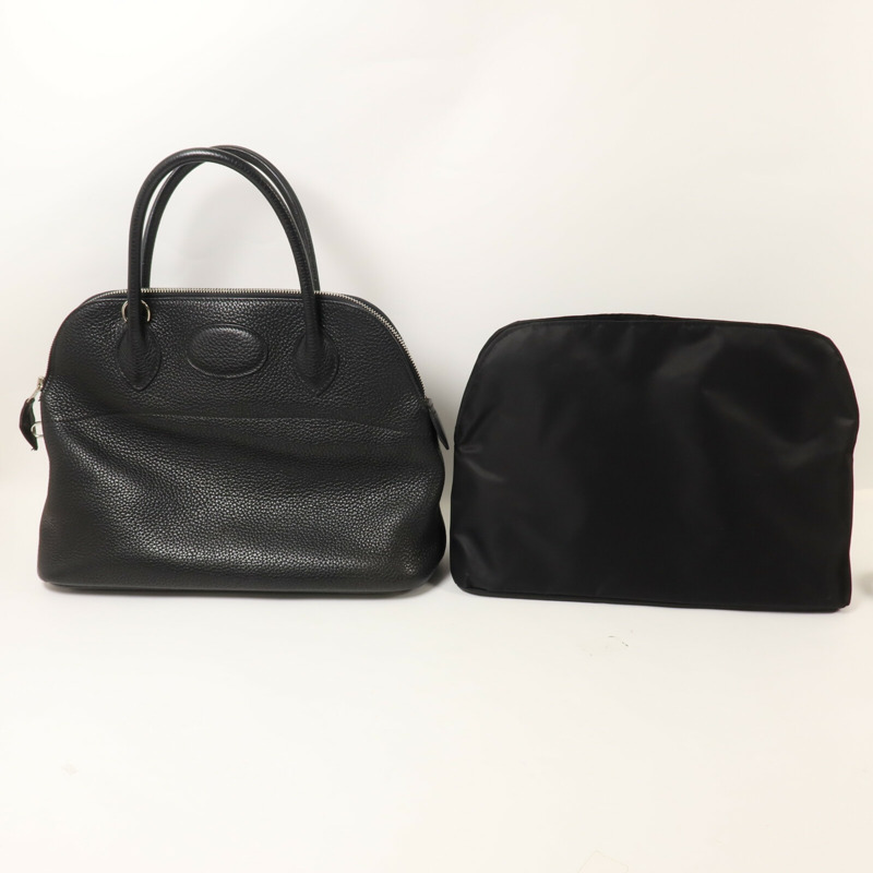 HERMES Clemence皮革Bolide 31手挽袋Noir-18