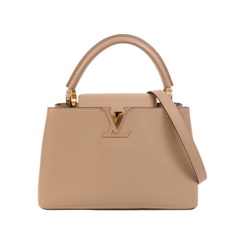 LOUIS VUITTON Taurillon皮革Capucines MM手挽肩背兩用袋