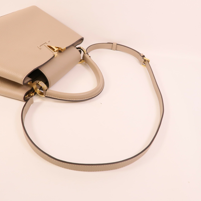 LOUIS VUITTON Taurillon皮革Capucines MM手挽肩背兩用袋-5
