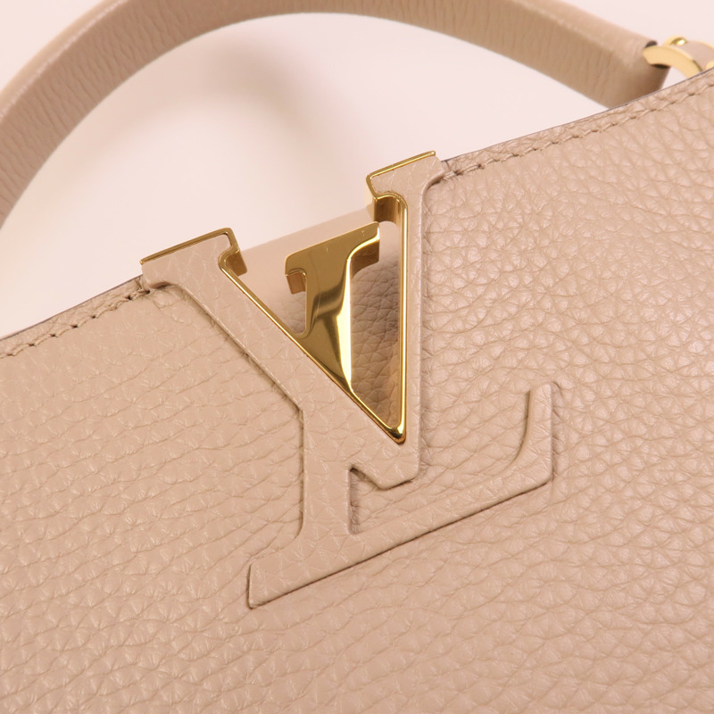 LOUIS VUITTON Taurillon皮革Capucines MM手挽肩背兩用袋-7