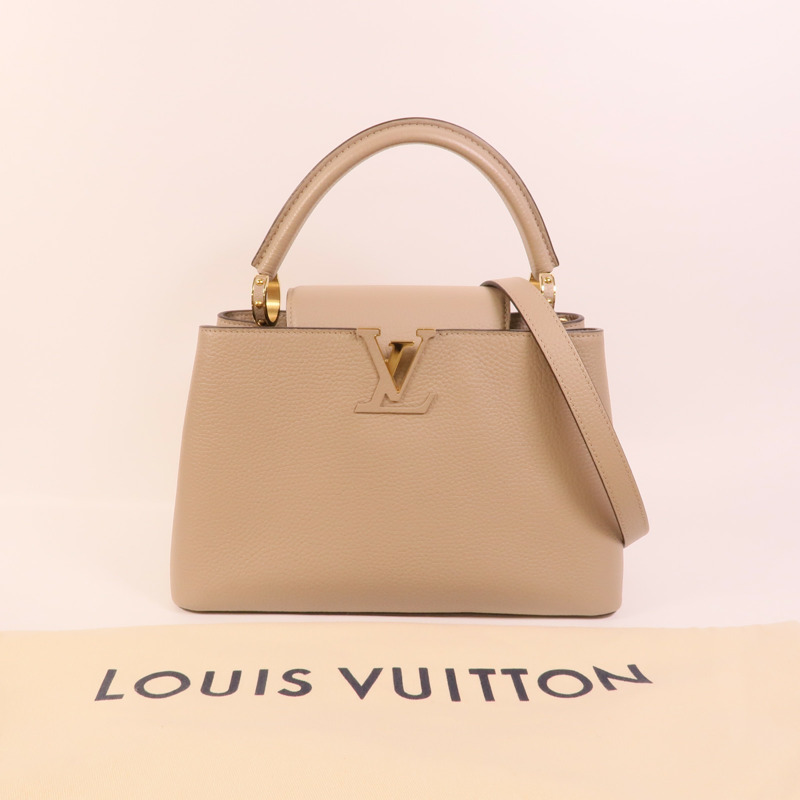 LOUIS VUITTON Taurillon皮革Capucines MM手挽肩背兩用袋-9