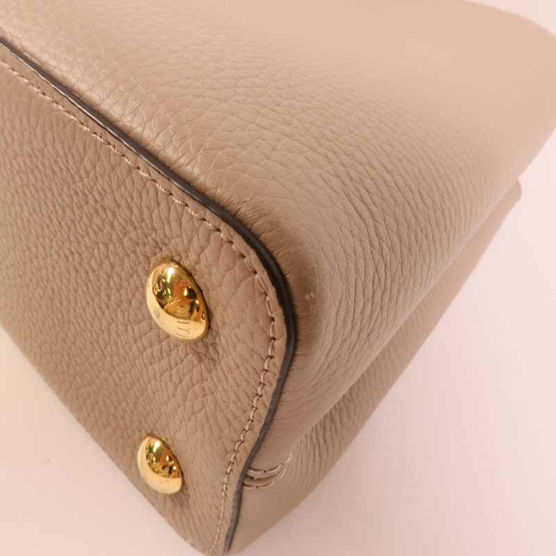 LOUIS VUITTON Taurillon皮革Capucines MM手挽肩背兩用袋-11