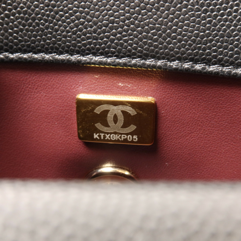 CHANEL 牛皮皮革Mini Coco Handle鏈帶手挽肩背兩用袋-6