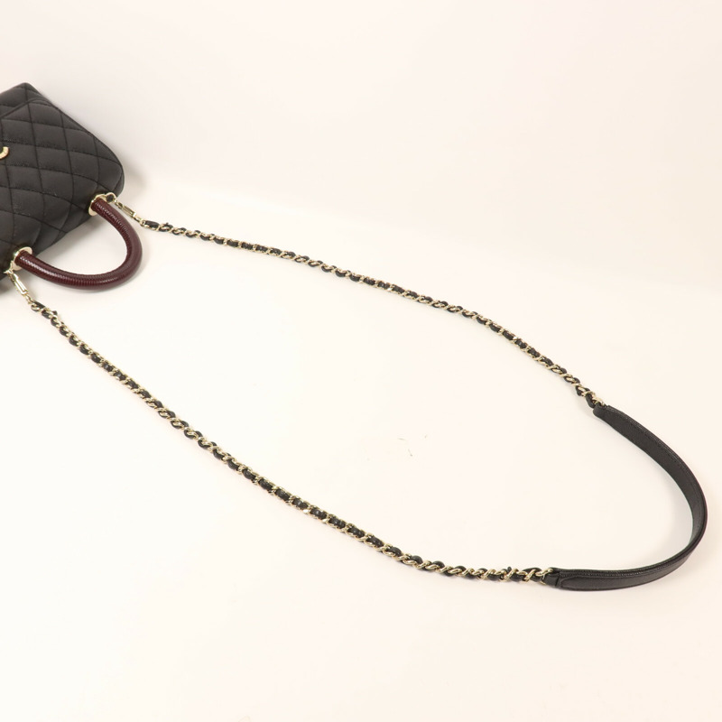 CHANEL 牛皮皮革Mini Coco Handle鏈帶手挽肩背兩用袋-7