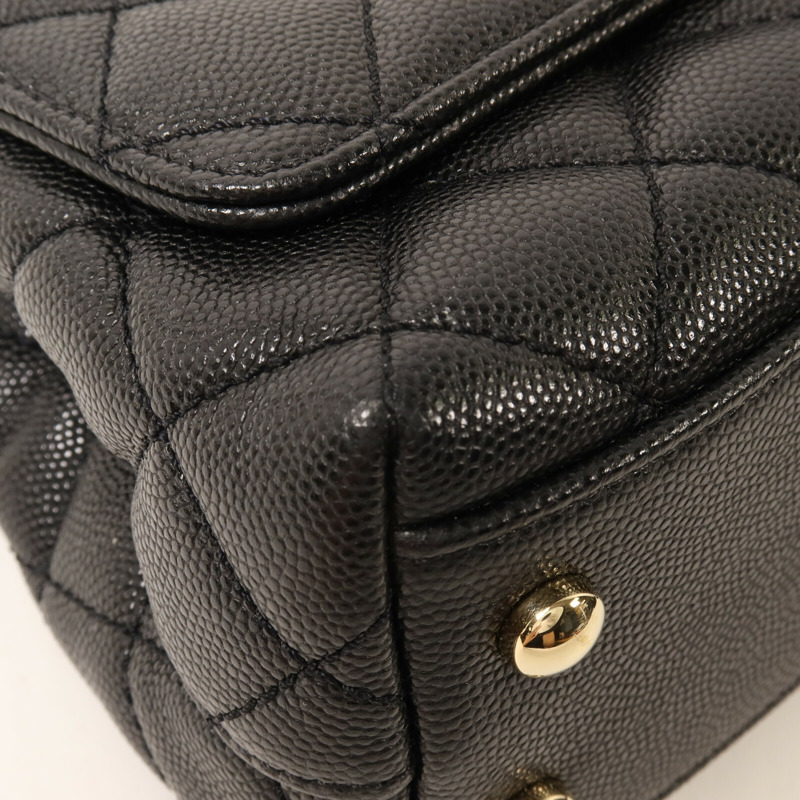 CHANEL 牛皮皮革Mini Coco Handle鏈帶手挽肩背兩用袋-10