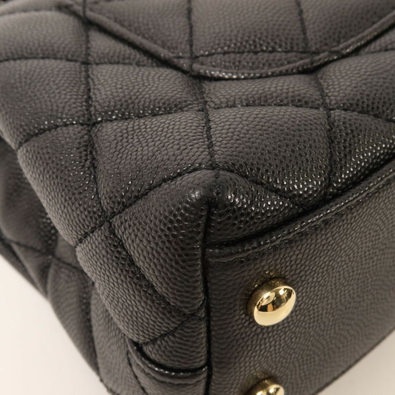 CHANEL 牛皮皮革Mini Coco Handle鏈帶手挽肩背兩用袋-12