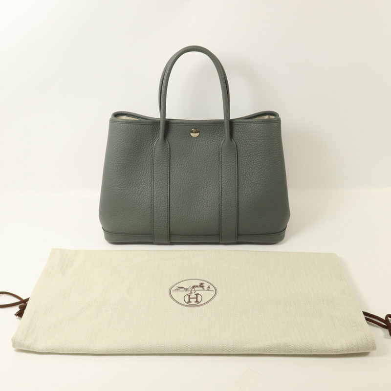 HERMES Negonda皮革Garden Party TPM手挽袋Vert Amande-8