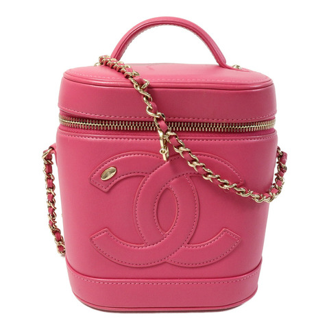 CHANEL 羊皮皮革Vanity Case鏈帶手挽肩背兩用袋
