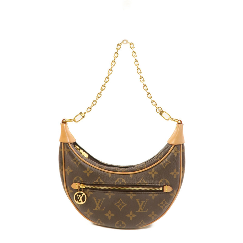 LOUIS VUITTON Monogram Loop金扣肩背袋棕色-1