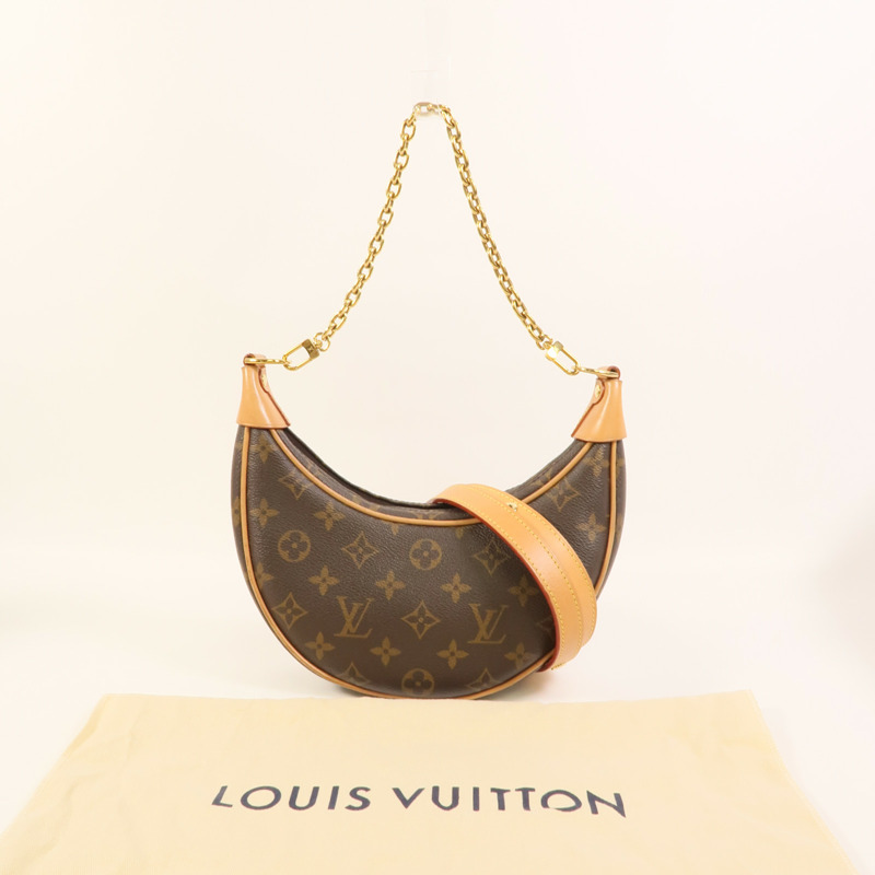 LOUIS VUITTON Monogram Loop金扣肩背袋棕色-9