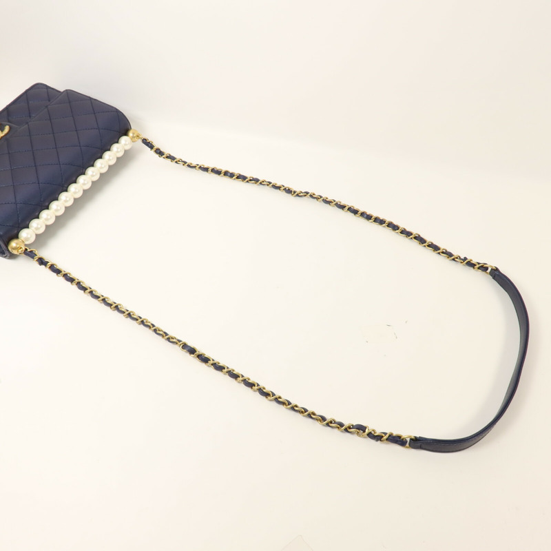 CHANEL 牛皮皮革Chain Shoulder鏈帶肩背袋-7