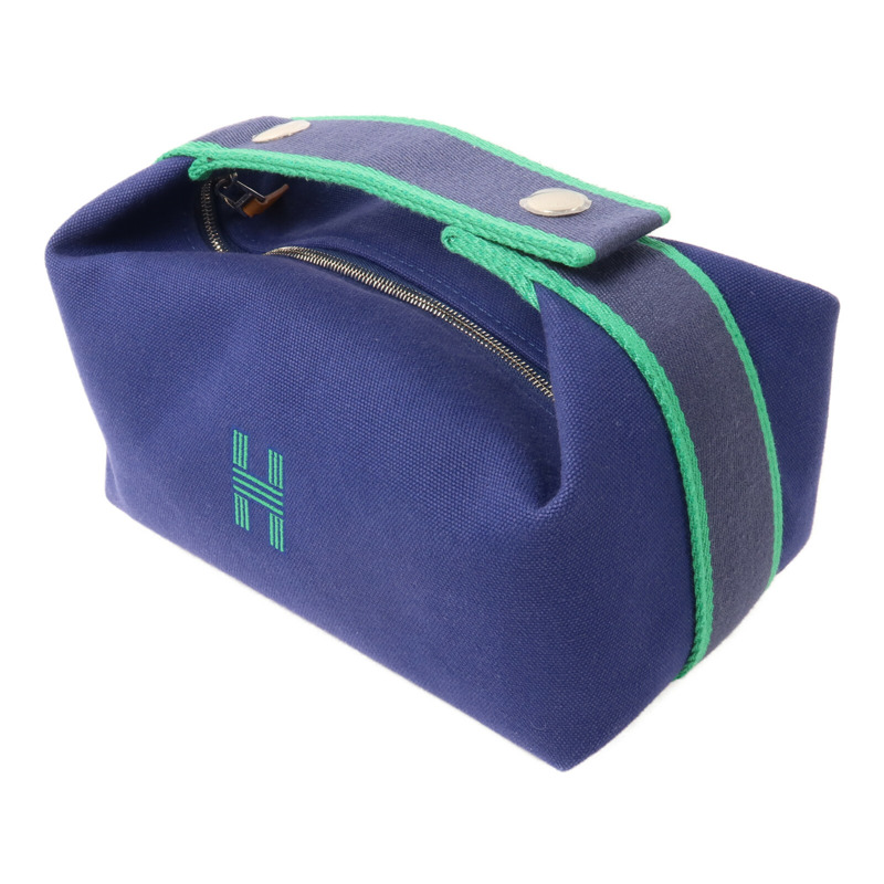 HERMES 帆布Bride A Brac PM手挽袋Bleu Marine-2