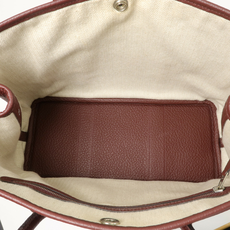 HERMES Country皮革Garden Party TPM手挽袋Bordeaux-4