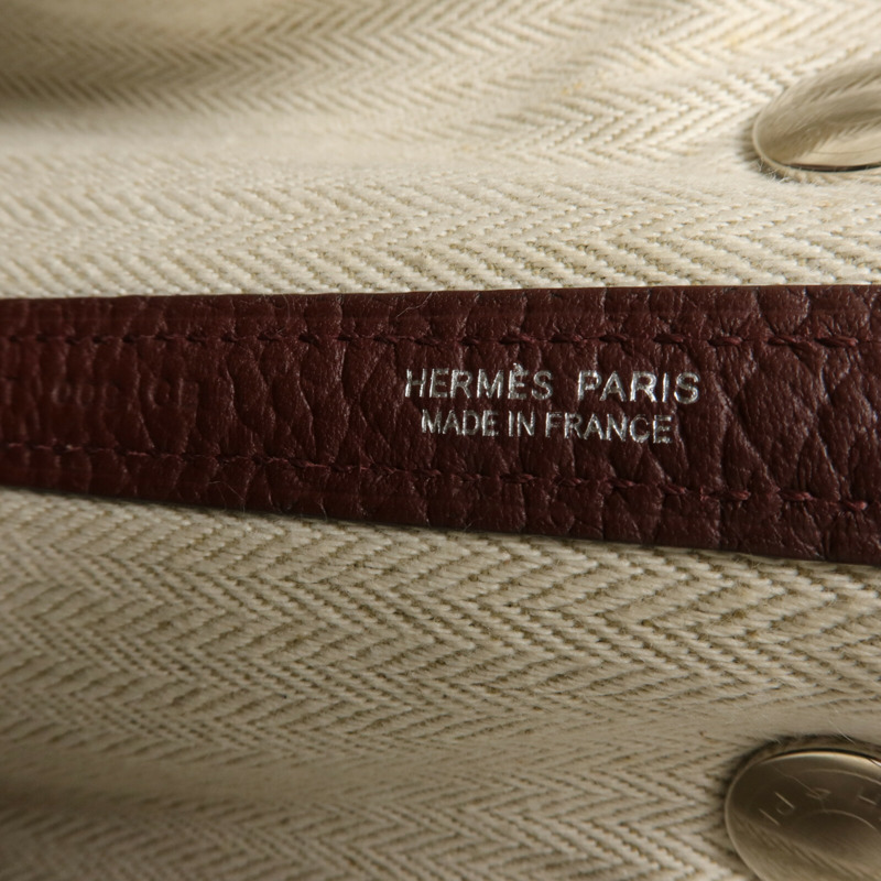 HERMES Country皮革Garden Party TPM手挽袋Bordeaux-5