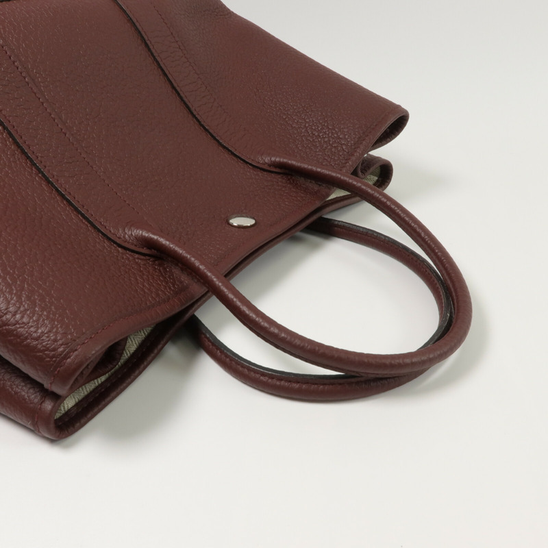 HERMES Country皮革Garden Party TPM手挽袋Bordeaux-7