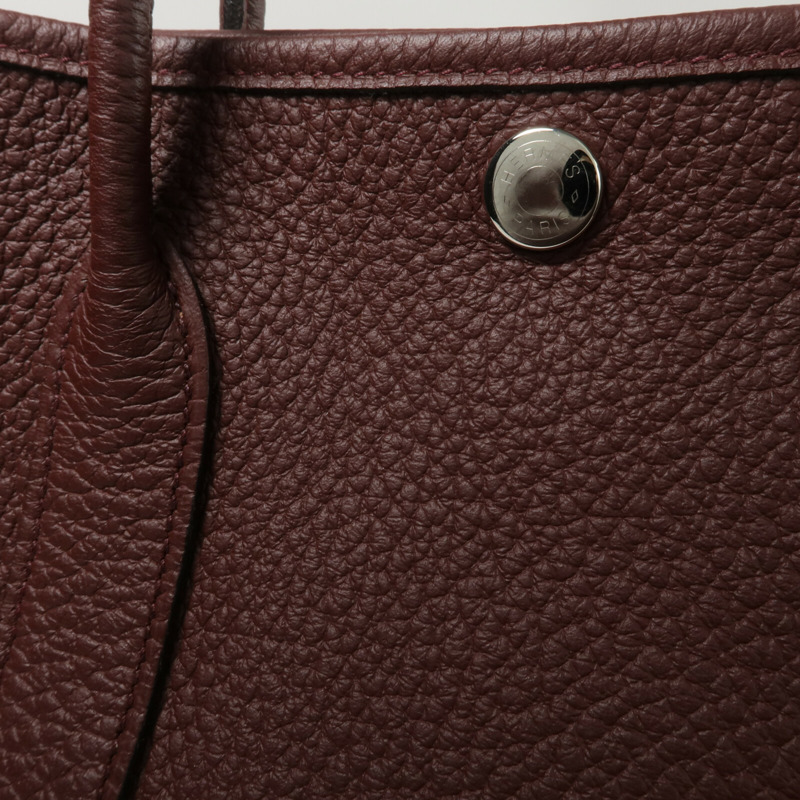 HERMES Country皮革Garden Party TPM手挽袋Bordeaux-8