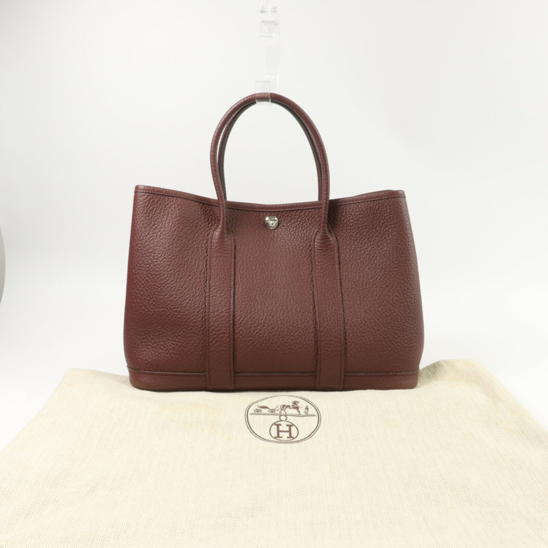 HERMES Country皮革Garden Party TPM手挽袋Bordeaux-9