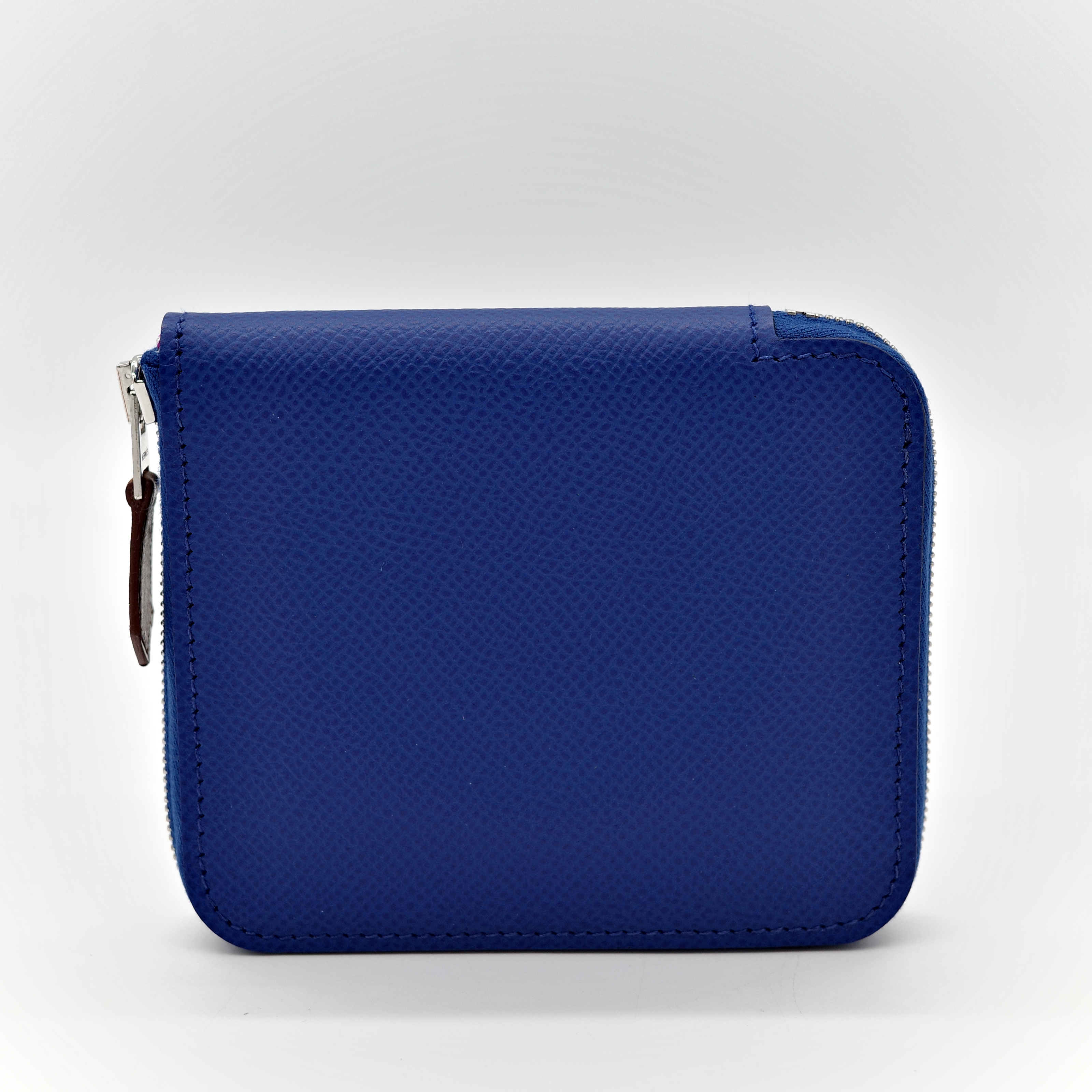 Hermès 愛馬仕 電光藍 epsom 牛皮 絲巾 零錢包 拉鍊錢包-2
